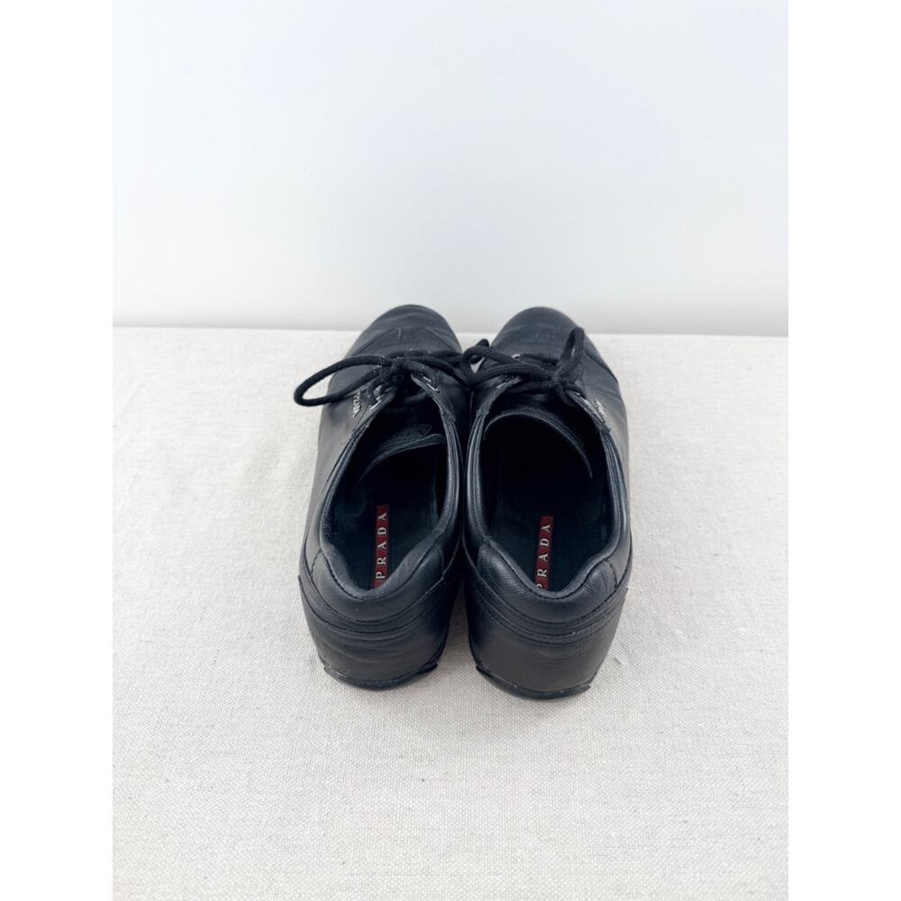 Prada Sport Calf Leather Low Top Comfort Sneakers Black Womens Size EU 40 - Picture 7 of 9